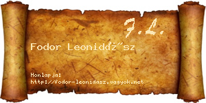 Fodor Leonidász névjegykártya